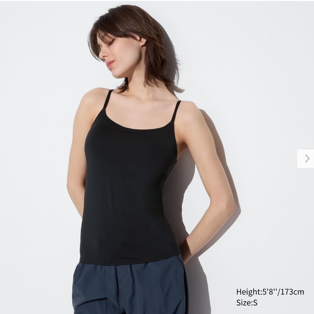 NEW- Uniqlo AIRism Bra Camisole- Black XL